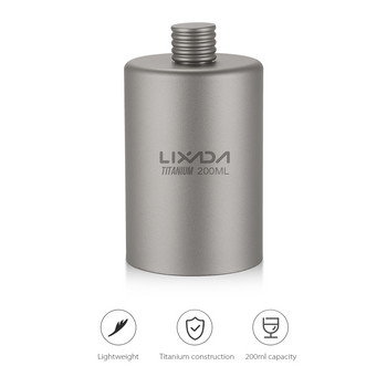 Lixada Titanium Wine Flask 200ml Ελαφρύ φορητό υπαίθριο δοχείο ποτού αλκοολούχου ποτού για ταξιδιωτικό κάμπινγκ Πεζοπορία Backpacking