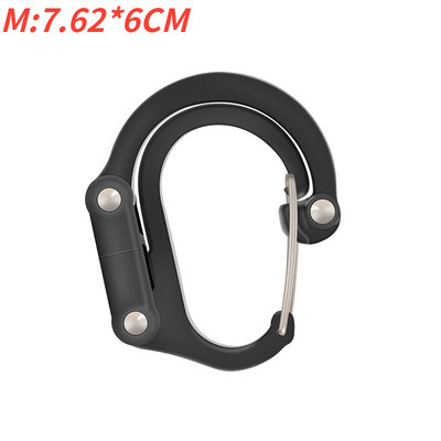 Hibridinis pavarų spaustukas karabinas, besisukantis kablio segtukas, neužsifiksuojantis, tvirtos spaustukai, skirti stovyklavimui, žvejybai, žygiams, kelioninei kuprinei