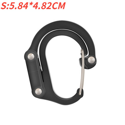 Hibridinis pavarų spaustukas karabinas, besisukantis kablio segtukas, neužsifiksuojantis, tvirtos spaustukai, skirti stovyklavimui, žvejybai, žygiams, kelioninei kuprinei