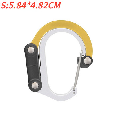 Hibridinis pavarų spaustukas karabinas, besisukantis kablio segtukas, neužsifiksuojantis, tvirtos spaustukai, skirti stovyklavimui, žvejybai, žygiams, kelioninei kuprinei