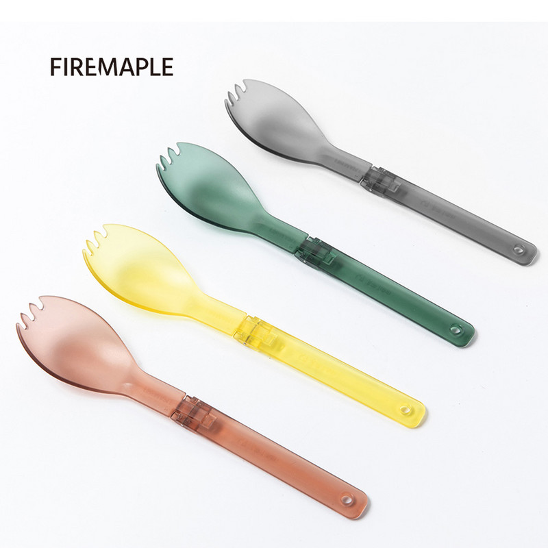 Fire Maple Color Tritan Spork összecsukható kanál Camping Hordozható evőeszközök Könnyű piknik vacsora villa utazási hátizsákkal