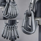 6gab/partija Karabīnes ceļojumu komplekts Kempinga aprīkojums sakausējums Alumīnijs Survival Gear Camp Alpīnisma āķis Karabīne kempinga aksesuārs