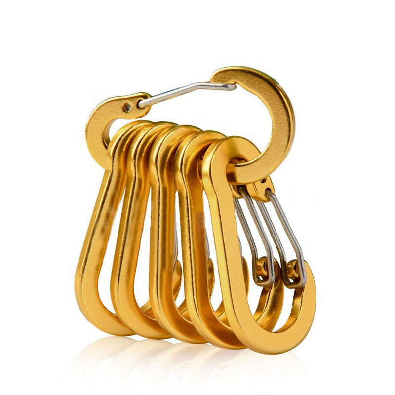 ALASICKA 6db horgász CC1 acél kis karabiner kapcsok kültéri kemping többszerszám horgászkiegészítők tök drót kampós karabiner