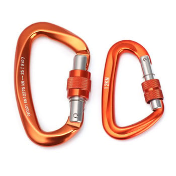 12/25KN Professional Safety Carabiner Σχήμα D Key Hooks Αλουμίνιο Climbing Security Master Lock Outdoor Ascend Camping Tools