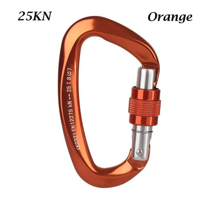 12/25KN profesionalni sigurnosni karabiner D oblika Kuke za ključeve Aluminijske sigurnosne glavne brave za penjanje Alati za kampiranje na otvorenom