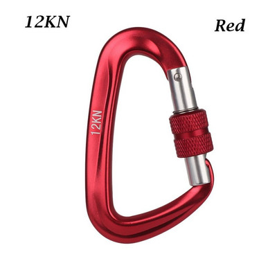 12/25KN profesionalni sigurnosni karabiner D oblika Kuke za ključeve Aluminijske sigurnosne glavne brave za penjanje Alati za kampiranje na otvorenom