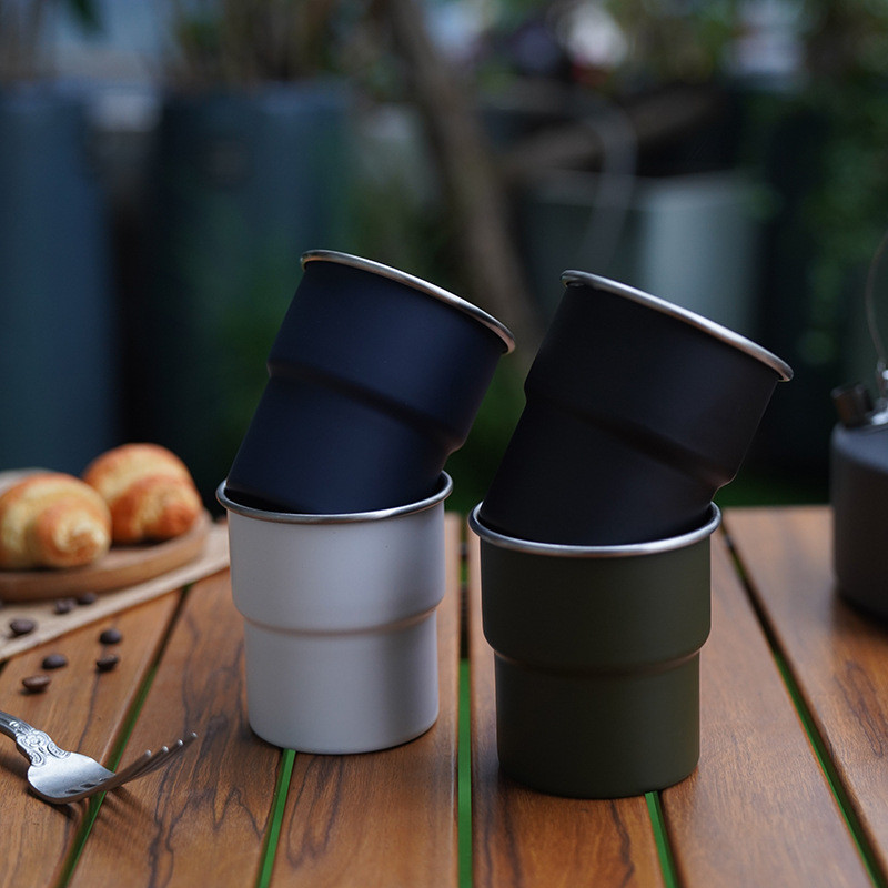 304 Rozsdamentes acél hőszigetelő csésze kültéri kemping túrázás víz kávé kávé sör tej tea csésze 300 ml