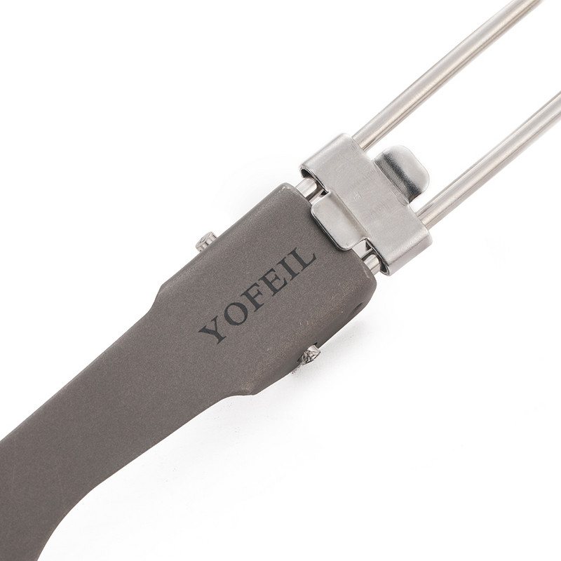 Augstas kvalitātes titāna sakausējuma saliekamais nazis un dakšiņas karote īpaši viegla tīra titāna āra kempinga trauki piknika aprīkojums