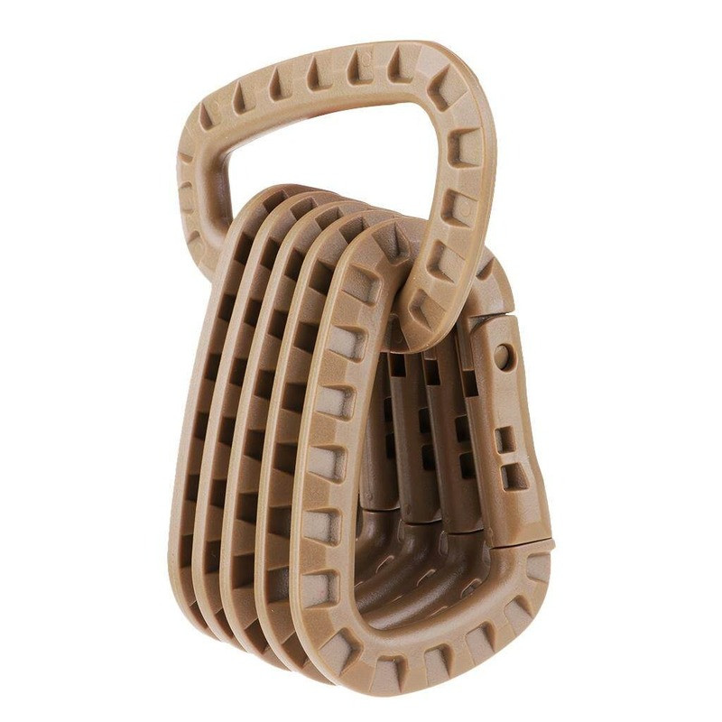 6x Tactical Carabiner Carabina Karabiner Clip Plastikinis kariūnų žygių kempingas