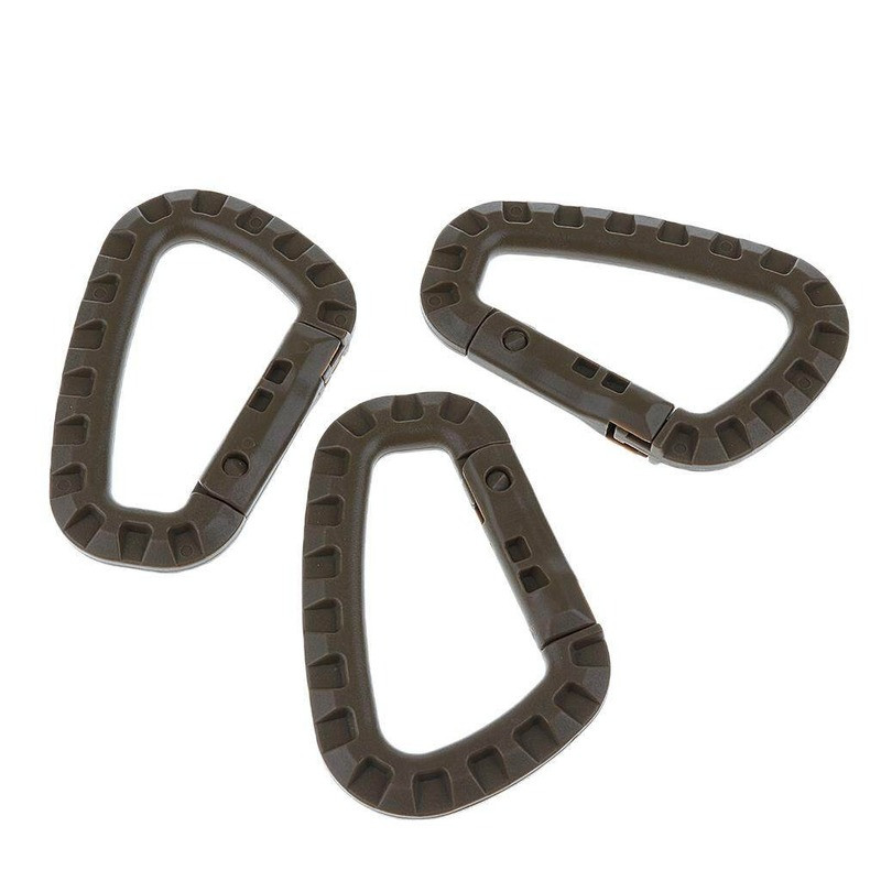 6x Tactical Carabiner Carabina Karabiner Clip Plastikinis kariūnų žygių kempingas