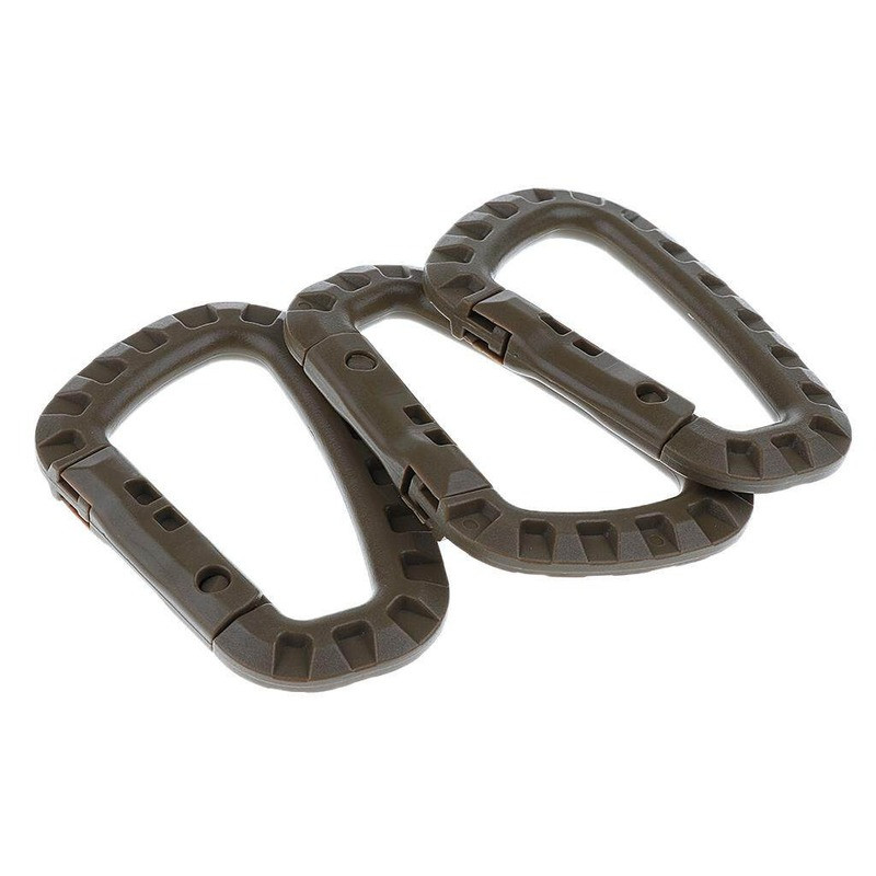 6x Tactical Carabiner Carabina Karabiner Clip Plastikinis kariūnų žygių kempingas