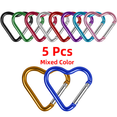 20 gab. Mini karabīnes atsperes klipsis alumīnija sakausējuma D formas atslēgu piekariņa āķa sprādze āra kempinga mugursomas pudelei ikdienas lietošanai