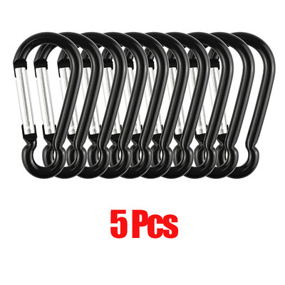 20 gab. Mini karabīnes atsperes klipsis alumīnija sakausējuma D formas atslēgu piekariņa āķa sprādze āra kempinga mugursomas pudelei ikdienas lietošanai