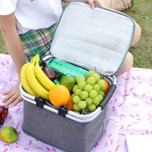 Izolēta soma pusdienu kaste salokāma piknika soma Pārnēsājama pusdienu soma kempinga galda piederumu soma Kempinga soma kempinga piederumi