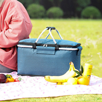 Изолирана чанта Кутия за обяд Сгъваеми чанти за пикник Преносима чанта за обяд Къмпинг Чанти за сервиране Къмпинг чанта Къмпинг принадлежности