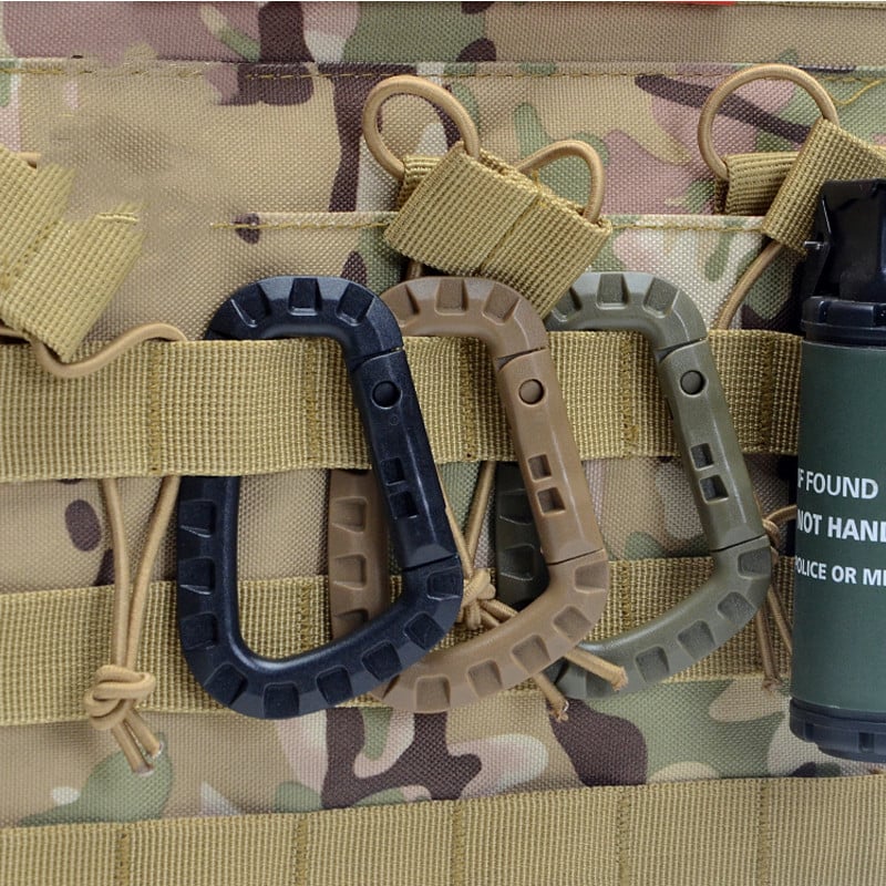 D formos karabinas, ypač lengvas alpinizmo krepšys, raktų pakabukas lauko taktinei įrangai, žygiams, kempingams, laipiojimo reikmenims