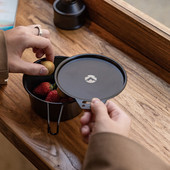 CAMPINGMOON rozsdamentes acél titán bevonat Sierra tál fedél Asztali tányérok kültéri kemping étkészlet Sierra tál tartozék