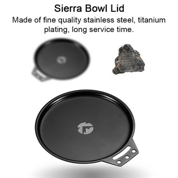 CAMPINGMOON Титаниево покритие от неръждаема стомана Sierra Bowl Lid Tablewear Tables Открит къмпинг сервиз за хранене Sierra Bowl Аксесоар