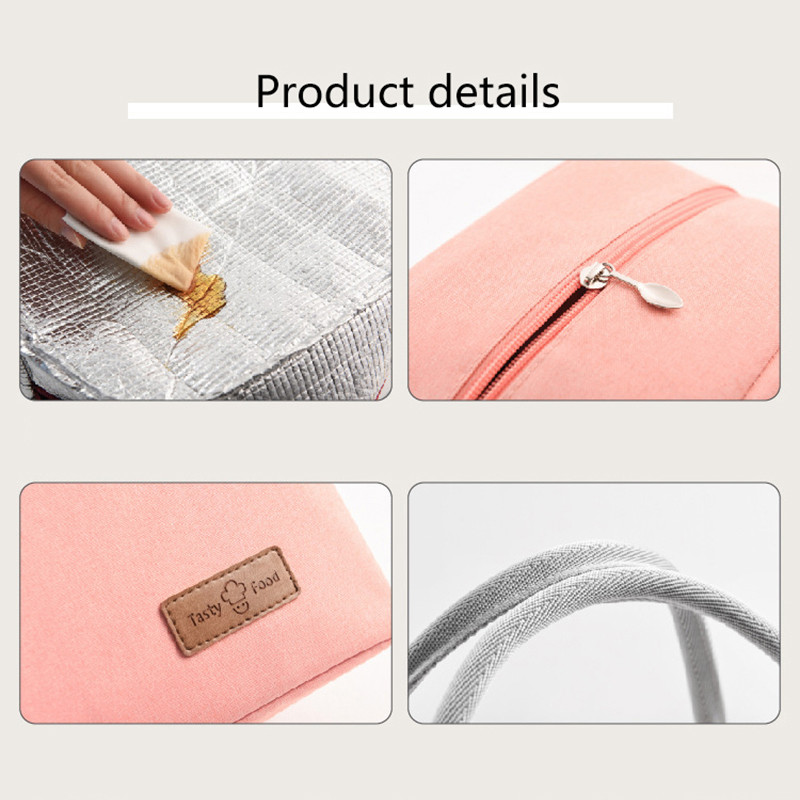 Hordozható ebédtáska Hőszigetelt hűtő Piknik Élelmiszertároló Táskák Kézitáska Bento Tasak Vacsora Tartály Iskolai Élelmiszer tárolótáska