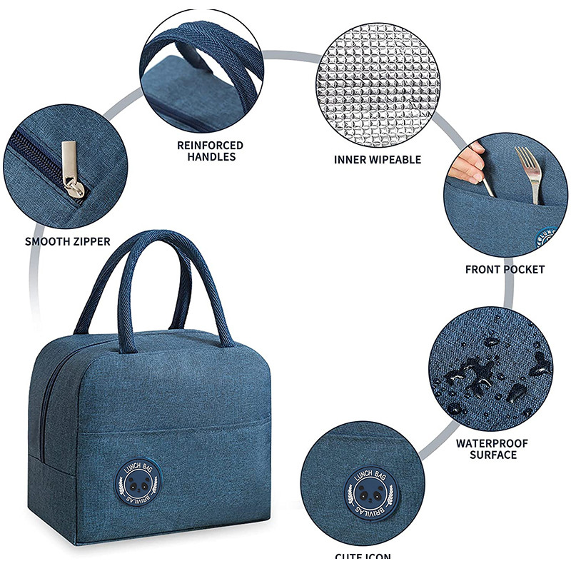 Nešiojamas pietų krepšys rankinė Bento maišelis Vakarienės konteineris Mokyklinis maisto laikymo krepšiai Lauko stovyklavietės termoizoliuota iškylų dėžė