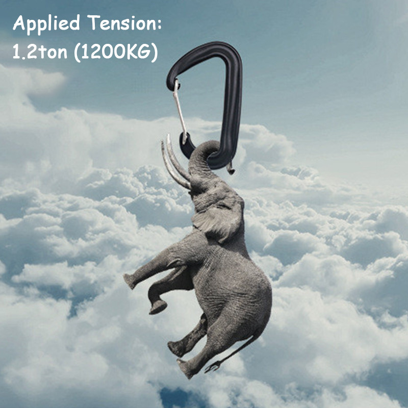 Profesionalus laipiojimo karabinas D formos alpinizmo sagties kablys 12KN saugos užraktas lauko laipiojimo įrangos priedas