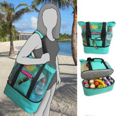 Πολλαπλών λειτουργιών υπαίθρια τσάντα για πικνίκ ταξιδιού στην παραλία Κάμπινγκ Ice bag Τσάντες γεύματος μονωτική τσάντα Διχτυωτό φερμουάρ Plus μέγεθος εξωτερικού χώρου