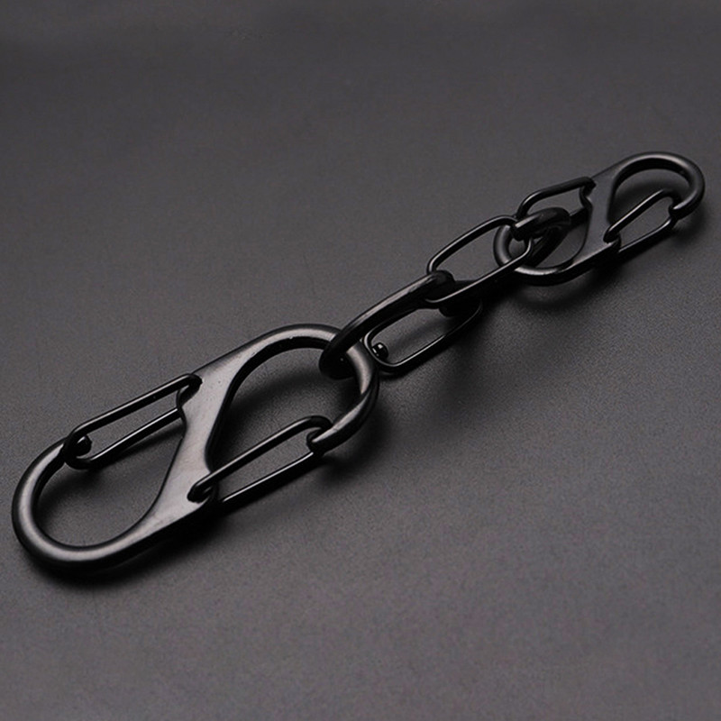 10db rozsdamentes acél S típusú karabiner zárral mini kulcstartó kampós lopásgátló kültéri kemping hátizsák csat kulcszár eszköz