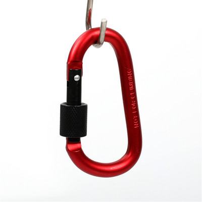 Καραμπίνερ τύπου D με κλειδαριά Outdoor Climbing Camping Έντονο κούμπωμα από κράμα αλουμινίου Κλείσιμο μπρελόκ Multi Survival Gear Kit Travel