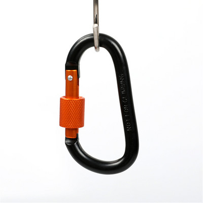 Καραμπίνερ τύπου D με κλειδαριά Outdoor Climbing Camping Έντονο κούμπωμα από κράμα αλουμινίου Κλείσιμο μπρελόκ Multi Survival Gear Kit Travel