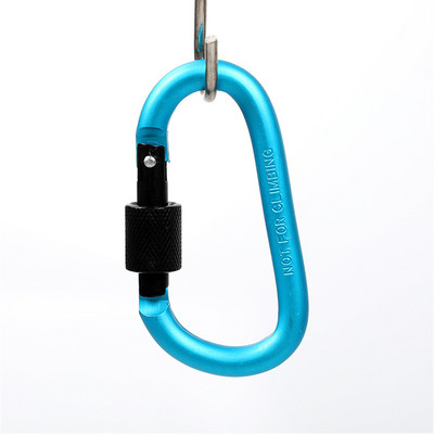 Καραμπίνερ τύπου D με κλειδαριά Outdoor Climbing Camping Έντονο κούμπωμα από κράμα αλουμινίου Κλείσιμο μπρελόκ Multi Survival Gear Kit Travel
