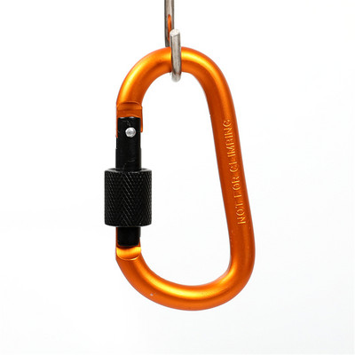 Καραμπίνερ τύπου D με κλειδαριά Outdoor Climbing Camping Έντονο κούμπωμα από κράμα αλουμινίου Κλείσιμο μπρελόκ Multi Survival Gear Kit Travel