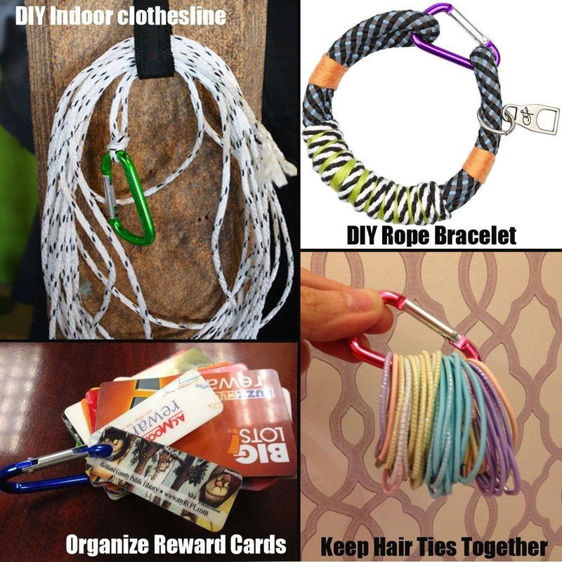 20vnt Mini karabinas raktų pakabukas aliuminio lydinio D žiedas sagtis spyruoklinis užsegimas kabliukai raktų pakabuko karabinas raktams stovyklavimo įrankiai