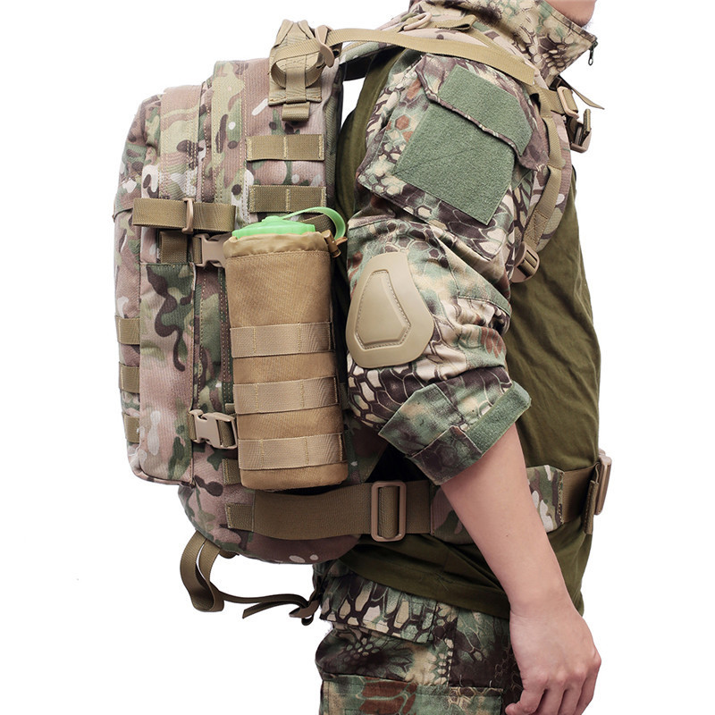 Tactical Molle Θήκη θήκης για μπουκάλι νερού για υπαίθριο ταξίδι Κάμπινγκ Πεζοπορία Ποδηλασία Ψάρεμα Κυνήγι Μπουκάλι Νερού Μεταφορέας Βραστήρας