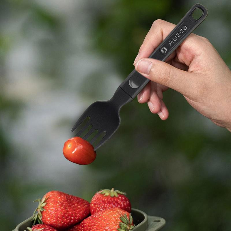 Kültéri összecsukható fogantyú Utazási kemping edény zsebkanál Villa Light Kis összecsukható kanál villa Camping Piknik eszköz étkészlet