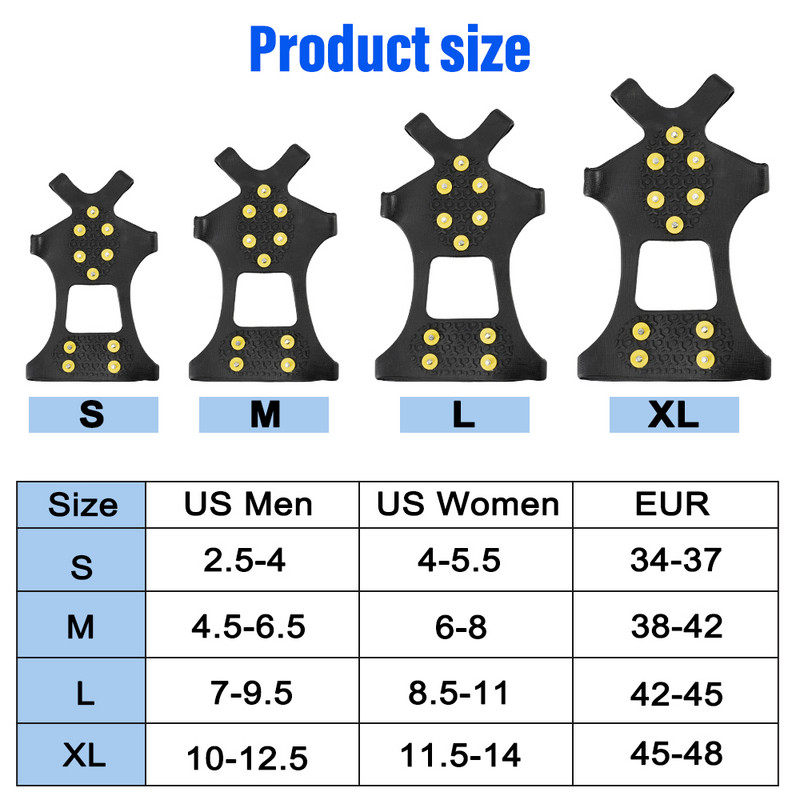 1 par 10 klinova Protuklizna hvataljka za snijeg, šiljci, zimsko penjanje, protuklizne, ledene šiljke, hvataljke za cipele, čizme, bitve za snijeg, dereze