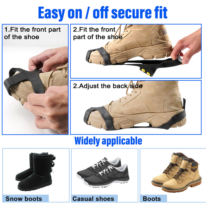 1 par 10 klinova Protuklizna hvataljka za snijeg, šiljci, zimsko penjanje, protuklizne, ledene šiljke, hvataljke za cipele, čizme, bitve za snijeg, dereze