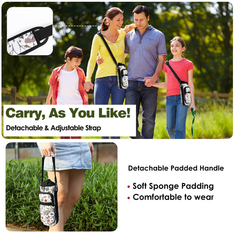 Ρυθμιζόμενη θήκη θήκης για μπουκάλι νερού ώμου Υπαίθριο ταξίδι Κάμπινγκ Πεζοπορία Ποδηλασία Ψάρεμα Κυνήγι Μπουκάλι Νερού Βραστήρας Carr