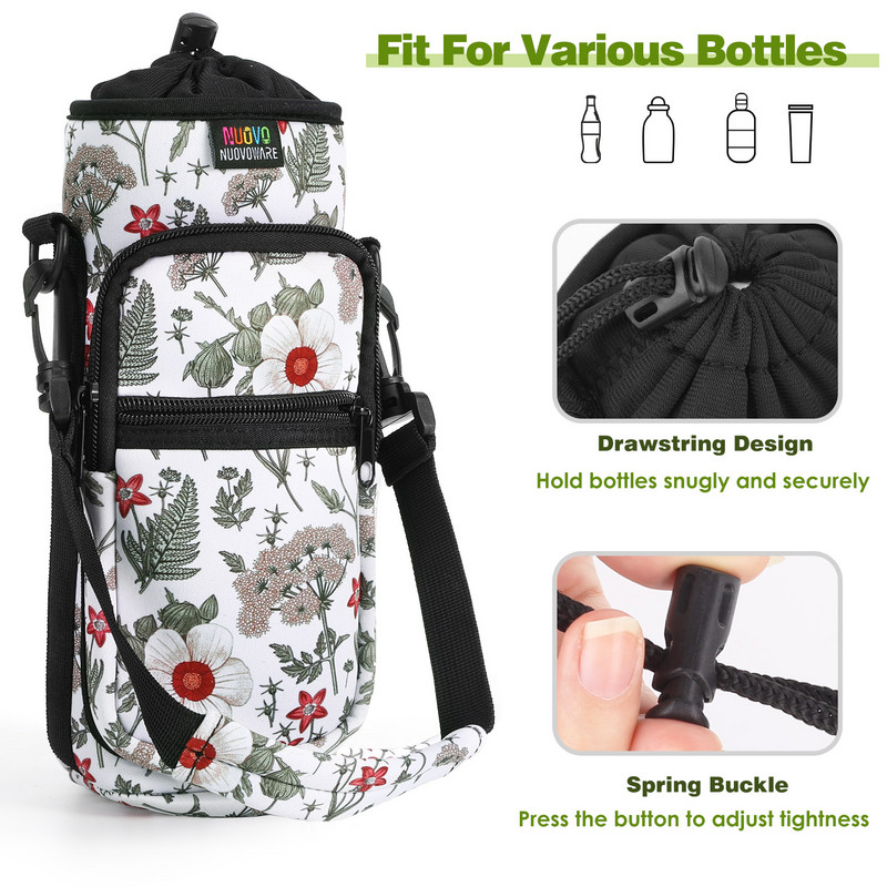 Ρυθμιζόμενη θήκη θήκης για μπουκάλι νερού ώμου Υπαίθριο ταξίδι Κάμπινγκ Πεζοπορία Ποδηλασία Ψάρεμα Κυνήγι Μπουκάλι Νερού Βραστήρας Carr