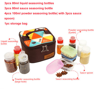 Kampiranje Vanjski Roštilj Staklenke začina Limenke Papar Sol Boce Posude Vreća za pohranu posuđa Kutija za roštilj Set lonaca