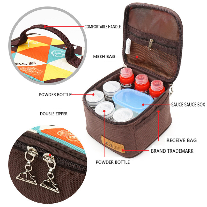 Kampiranje Vanjski Roštilj Staklenke začina Limenke Papar Sol Boce Posude Vreća za pohranu posuđa Kutija za roštilj Set lonaca