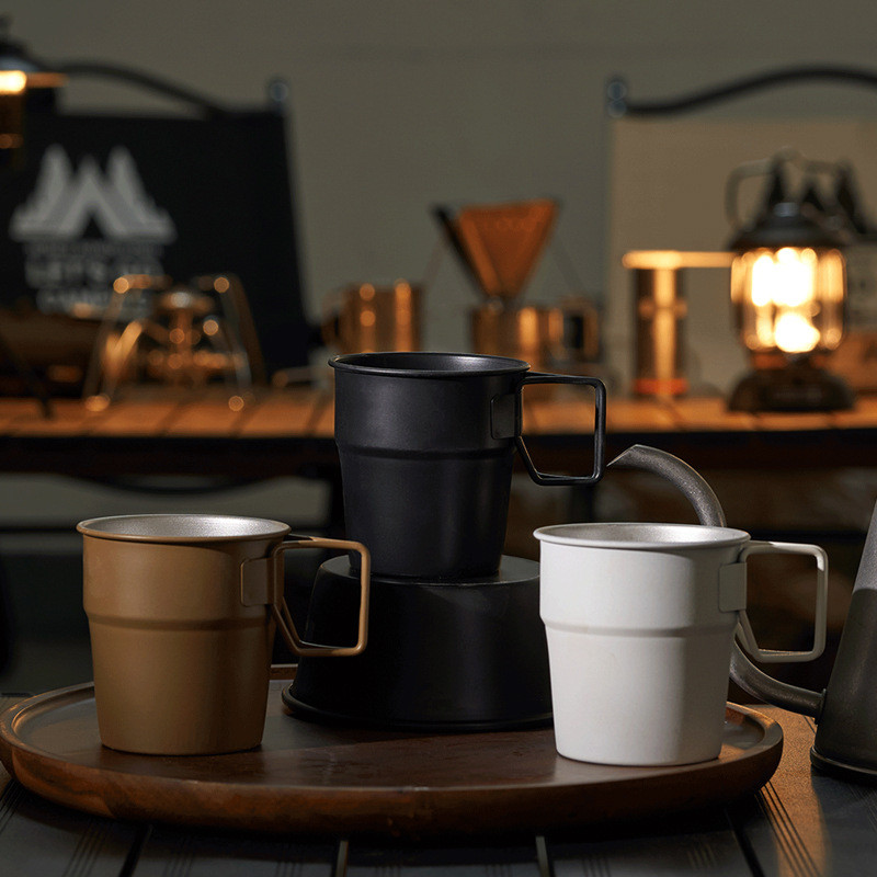 Lauko 300 ml 304 nerūdijančio plieno stovyklavimo puodelis sulankstoma rankena gerti vyną alaus kavos arbatos puodelis kelioninis puodelis stalo reikmenys vandens puodelis