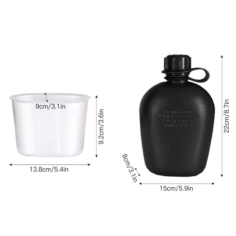 3 daļu ēdnīcas komplekts ar alumīnija krūzi un vāku āra kempinga pārgājieniem, mugursomām, izdzīvošanai kempingā