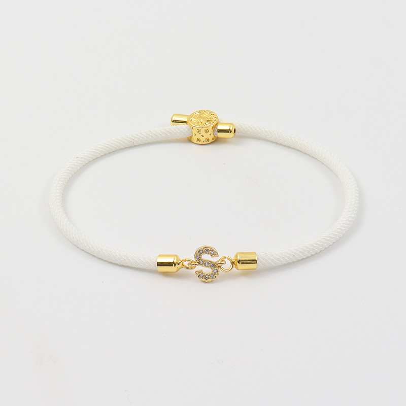 2023 New Pave Zircon AZ sākotnējās burtu rokassprādzes sievietēm Krāsainas regulējamas virves šarmu rokassprādzes sievietēm rotaslietas dāvana