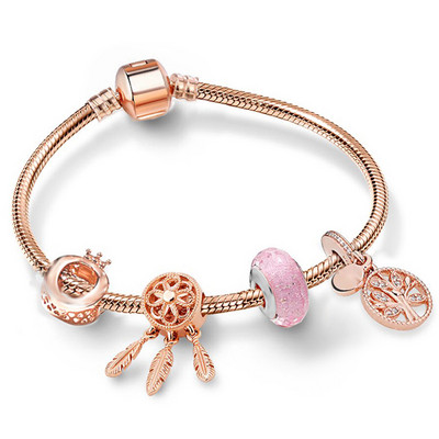 CHIELOYS trendikas romantiline 2021. aasta hõbedane võlukäevõru Happy Family Strand kaubamärgiga käevõruga naistele isetegemise ehete valmistamisel