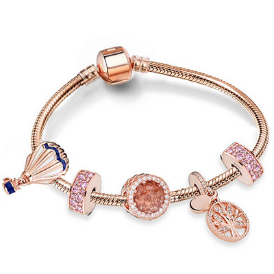 CHIELOYS Trendy Romantic 2021 srebrna narukvica s privjeskom sa sretnom obiteljskom vrpcom Brand narukvica za žene DIY izrada nakita