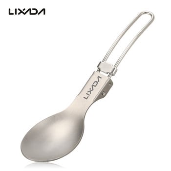 Πτυσσόμενο κουτάλι Lixada Titanium Spork Outdoor σερβίτσιο Μαγειρικά σκεύη υπαίθριου κάμπινγκ Ελαφριά διπλωμένα μαχαιροπήρουνα για πικνίκ κατασκήνωσης