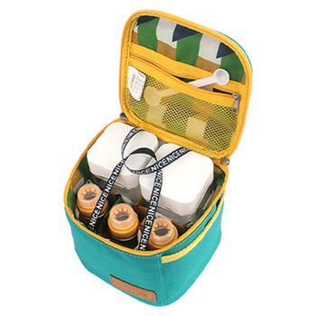 Преносима чанта за съхранение на подправки със 7 буркана с подправки Пътуващ къмпинг Бутилка за подправки Пикник на открито Чанта за подправки Кухненска чанта за разни вещи