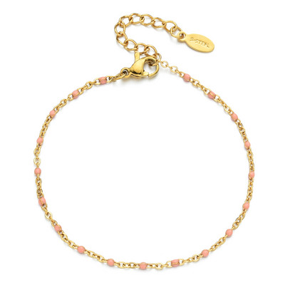 ZMZY Boho rozsdamentes acél karkötők nőknek aranyos zománc karkötő ékszer Arany színű link lánc karkötő Femme Mujer Pulsera