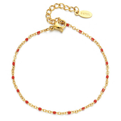 ZMZY Boho rozsdamentes acél karkötők nőknek aranyos zománc karkötő ékszer Arany színű link lánc karkötő Femme Mujer Pulsera