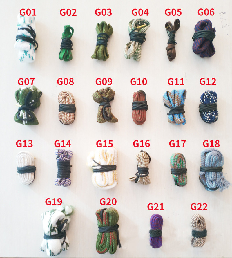 Medību ieroču urbuma tīrīšanas virves šautenes stobra tīrītājs 0,22 Cal. 223 Cal. 38 Cal & 5,56 mm 7,62 mm Airsoft pistoles bisei